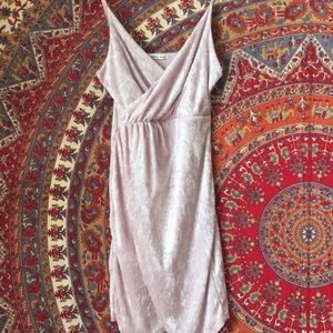 Blush Pink Velvet Dress